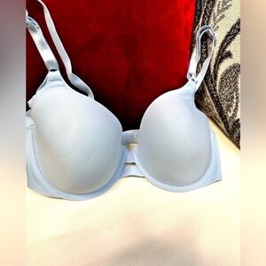 BRA 34D Warners Underwire Smoothing Comfort T-Shirt Baby Blue style #1356 5480 Y